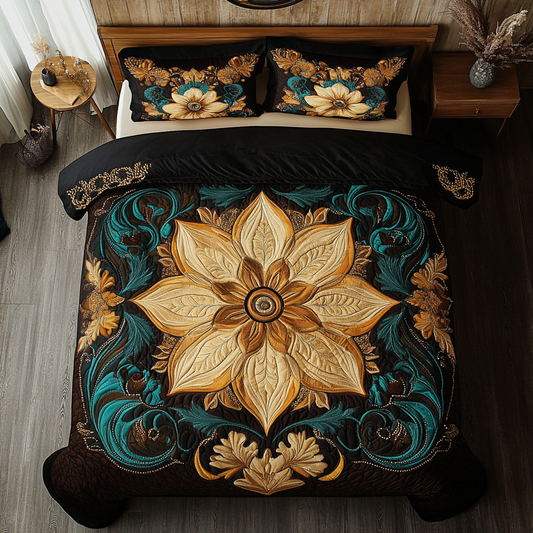 Regal Bloom 3-Piece Quilted Bedding Set NCU0VH2414