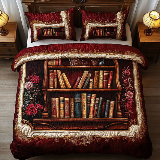 Regal Bookcase 3-Piece Quilted Bedding Set NCU0NT4082