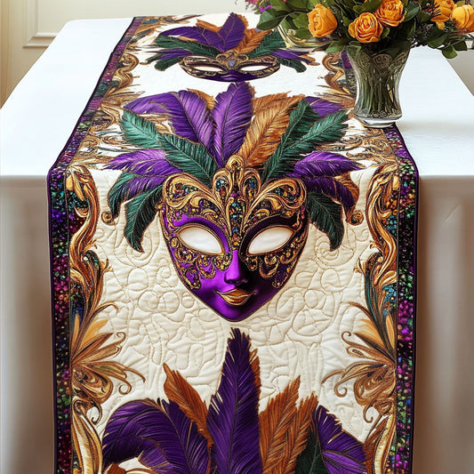 Regal Feathers Quilted Table Runner NCU0NT3678