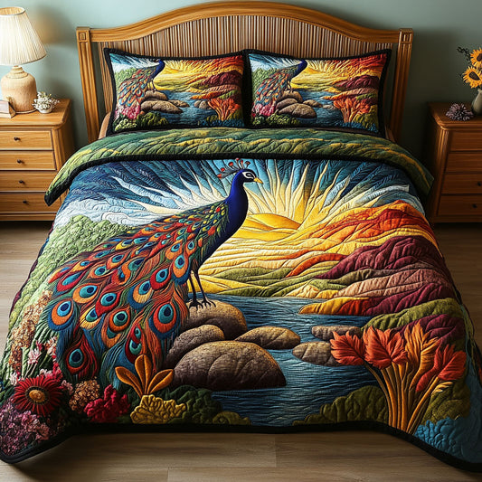 Regal Feathers and Meadows 3-Piece Quilted Bedding Set NCU0PT5946
