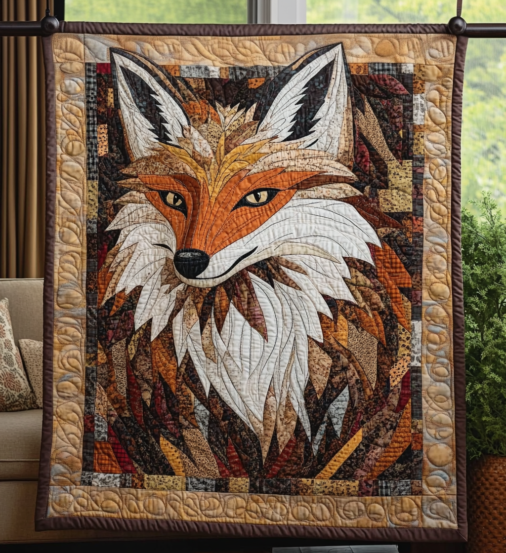 Regal Fox Hunt Quilted Blanket NCU0DV567