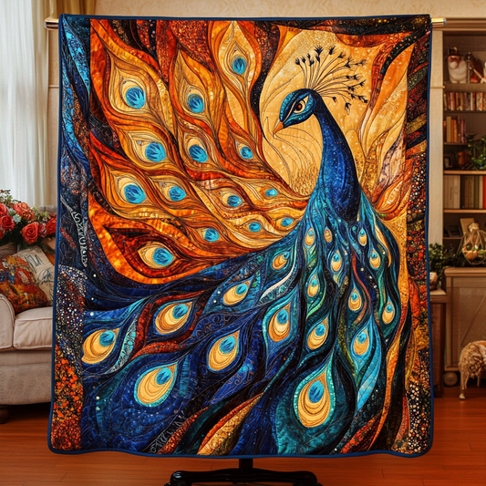 Regal Peacock Quilted Blanket NCU0VH3112