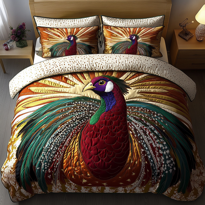 Regal Pheasant 3-Piece Quilted Bedding Set NCU0VH2518