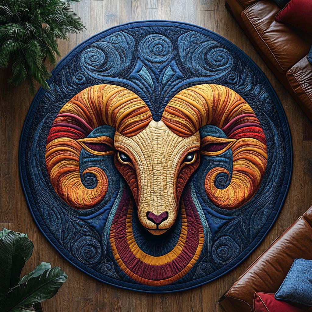 Regal Ram Quilted Round Mat NCU0XD331