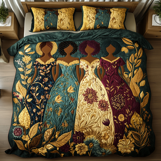 Regal Roots 3-Piece Quilted Bedding Set NCU0VH5634