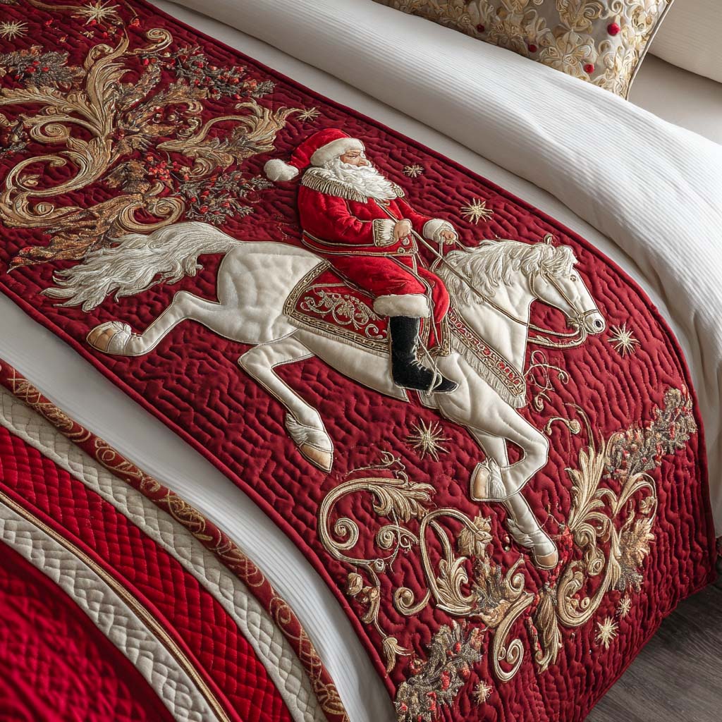 Regal Santa Ride Quilted Bed Runner NCU0XD390