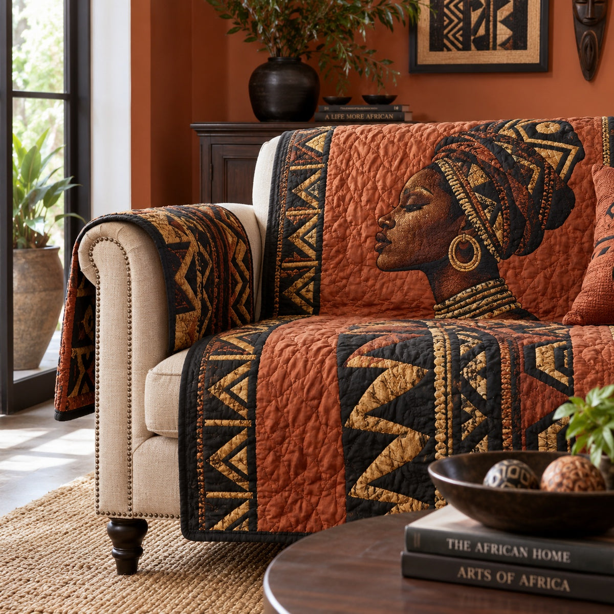 Regal Savannah Silhouette Quilted Sofa Cover NCU0VL4007