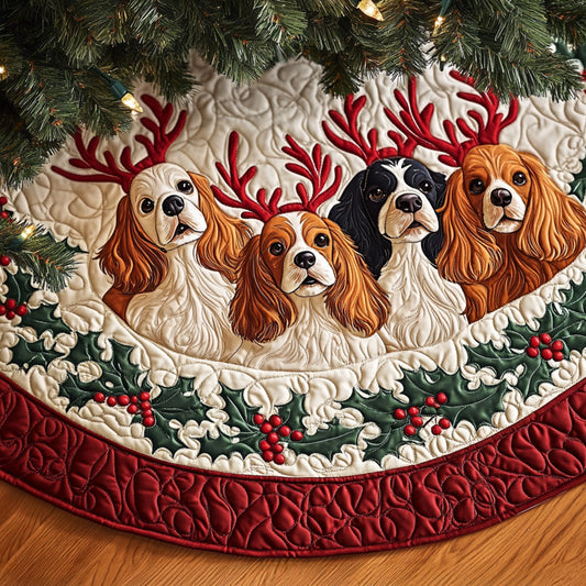 Regal Spaniel Slumber Quilted Christmas Tree Skirt NCU0PT2073