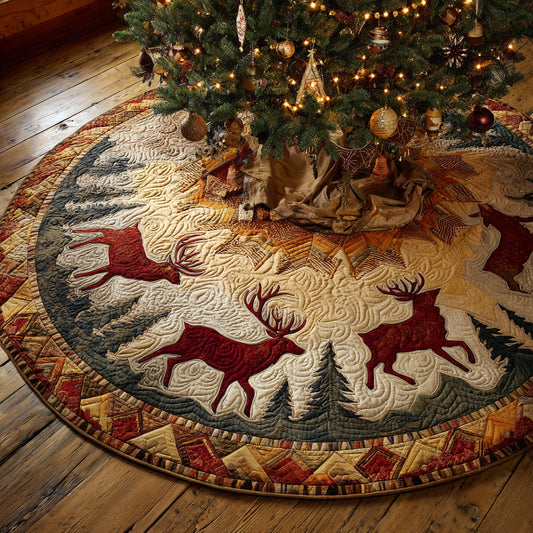 Regal Stag Quilted Christmas Tree Skirt NCU0HH913