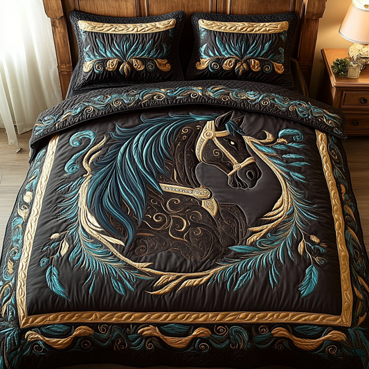 Regal Stride 3-Piece Quilted Bedding Set NCU0VH1935
