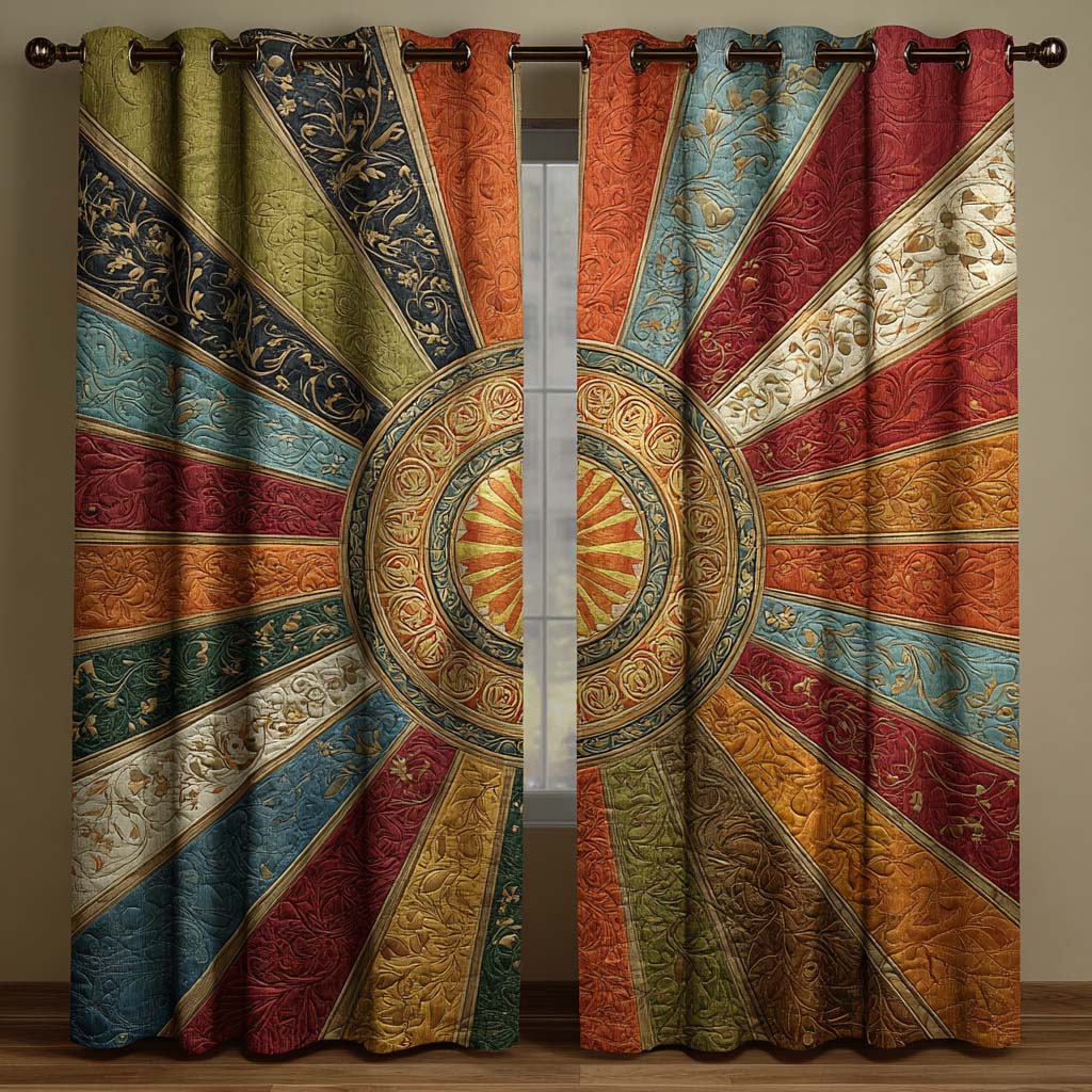 Regal Sun Mandala Quilted Curtains NCU0XD2056