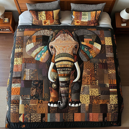 Regal Tusker 3-Piece Quilted Bedding Set NCU0NT4608