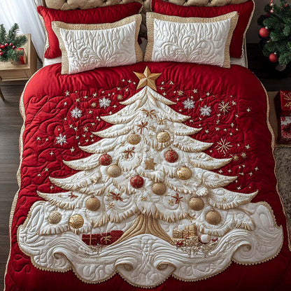 Regal White Christmas 3-Piece Quilted Bedding Set NCU0NT11351