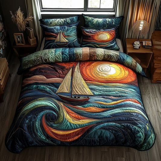 Regatta Glow 3-Piece Quilted Bedding Set NCU0DV6837
