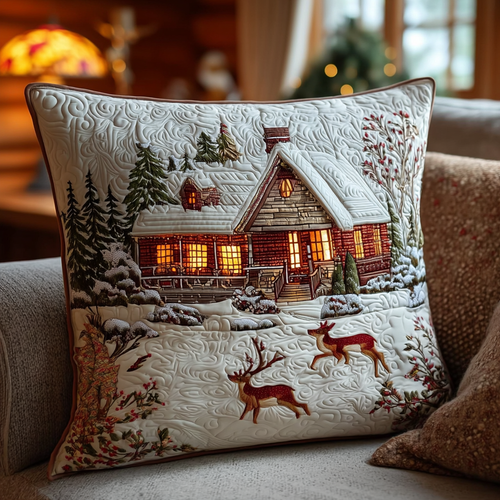 Reindeer Lodge Quilted Pillow Case NCU0TV878