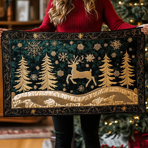 Reindeer Cheer Quilted Table Runner NCU0VH1267