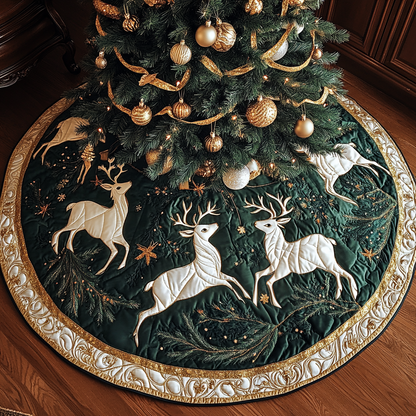 Reindeer Dream Christmas Quilted Tree Skirt NCU0DK10333
