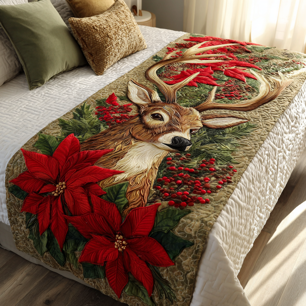 Reindeer Glow Quilted Bed Runner NCU0DK10013