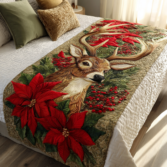 Reindeer Glow Quilted Bed Runner NCU0DK10013