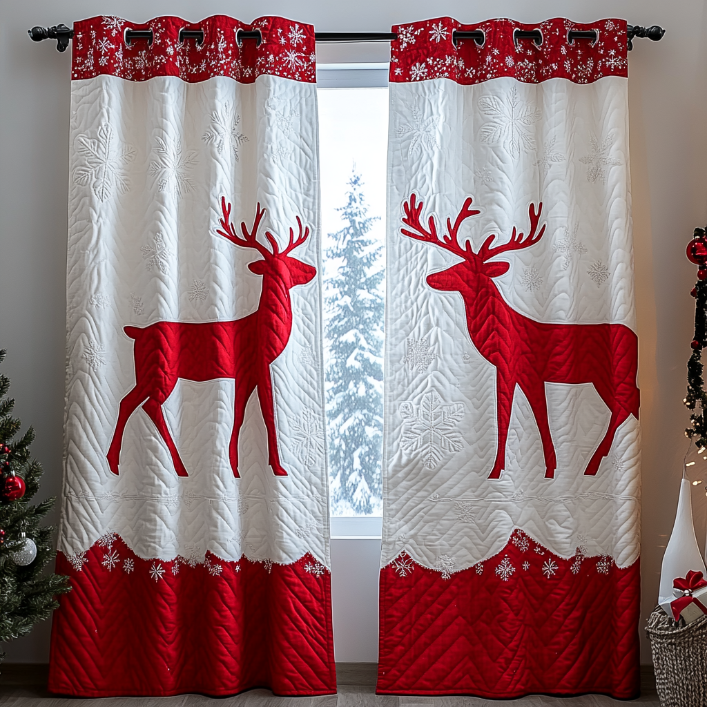 Reindeer Glow Quilted Curtains NCU0DK11340