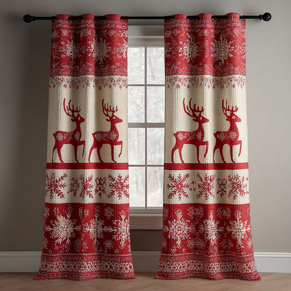 Reindeer Light Quilted Curtains NCU0DK11339