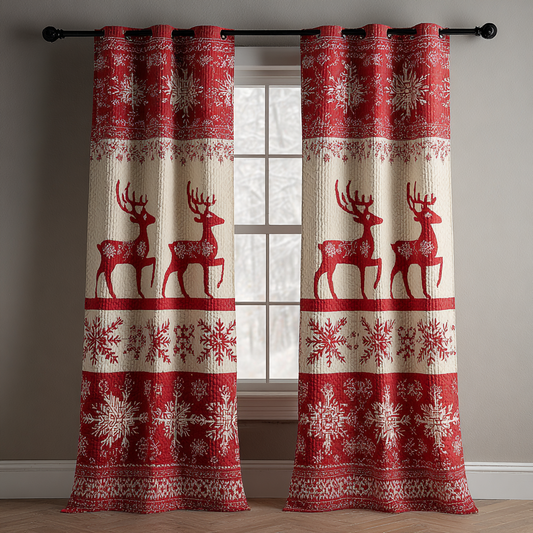 Reindeer Light Quilted Curtains NCU0DK11339
