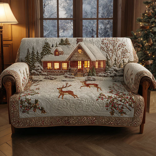 Reindeer Lodge Quilted Sofa Cover NCU0TV878