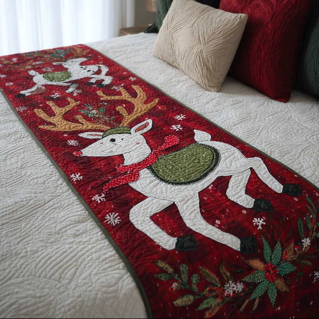 Reindeer Magic Quilted Bed Runner NCU0DK10009
