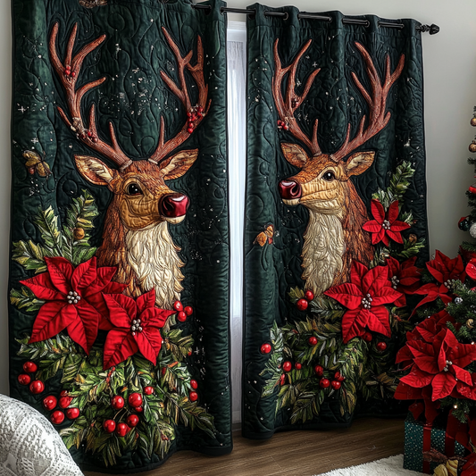 Reindeer Night Quilted Curtains NCU0DK11344