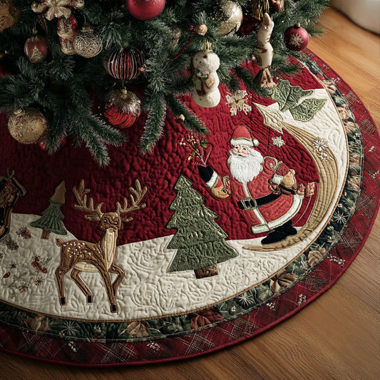 Reindeer Reunion Christmas Quilted Tree Skirt NCU0PT10079