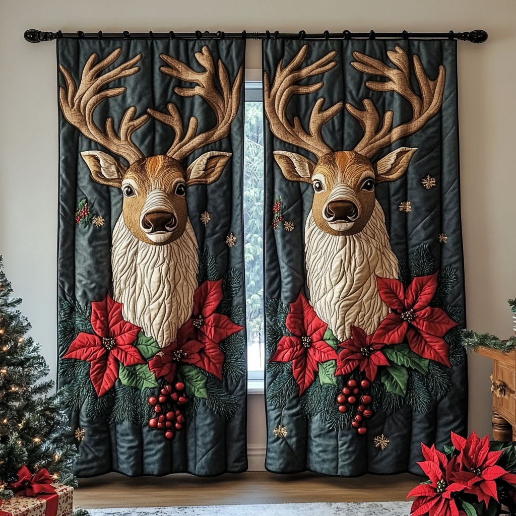 Reindeer Spirit Quilted Curtains NCU0DK11343
