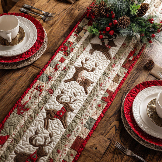 Reindeer Trails Quilted Table Runner NCU0PT9054