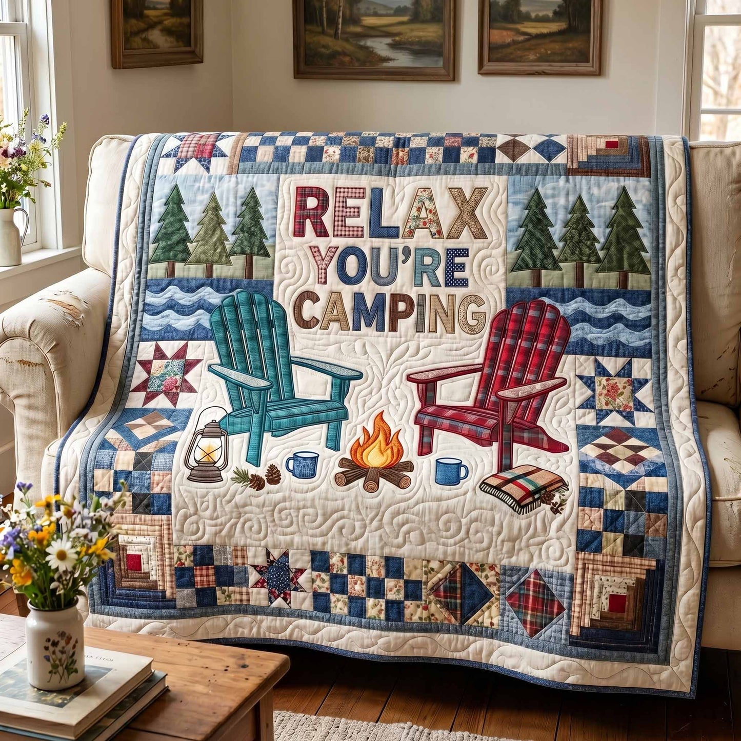 Relax Camping Quilted Blanket NCU0XD2874
