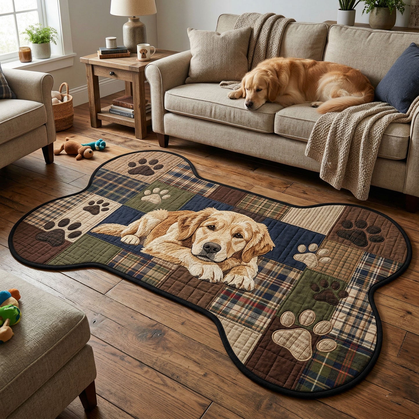 Relaxing Golden Custom Shape Area Rug NCU0NT12620