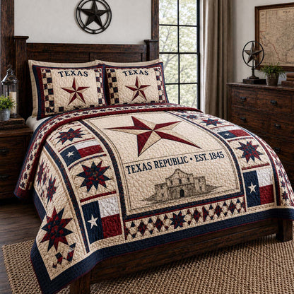 Republic Star 3-Piece Quilted Bedding Set NCU0QD038