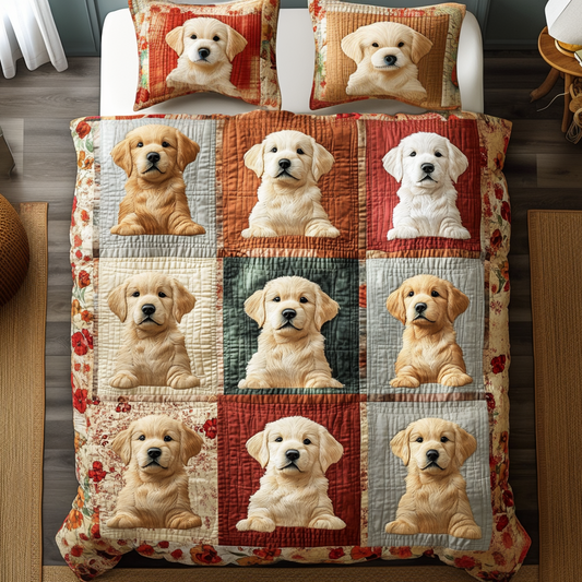 Retriever Bliss 3-Piece Quilted Bedding Set NCU0DV5537