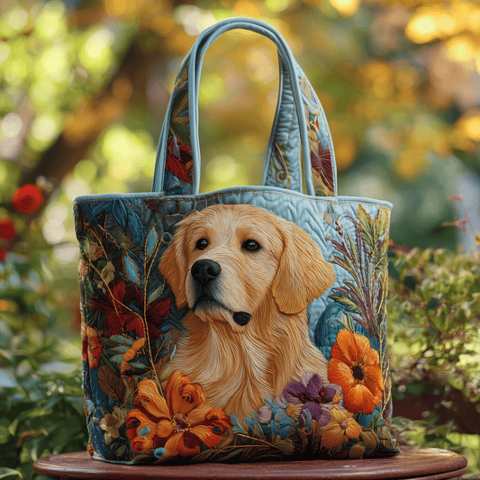 Retriever Garden Quilted Tote Bag NCU0TH2797