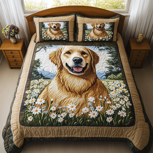 Retriever Love 3-Piece Quilted Bedding Set NCU0DV5490