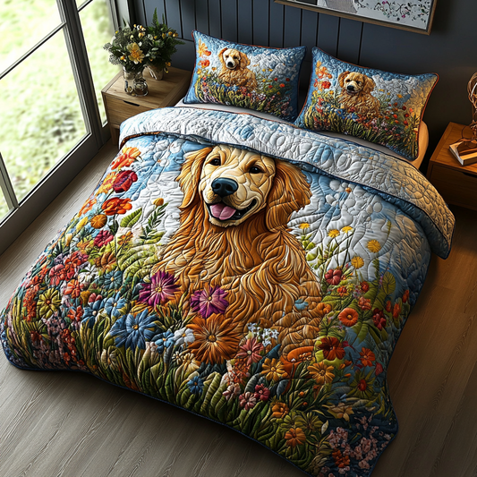Retriever Love 3-Piece Quilted Bedding Set NCU0DV5527