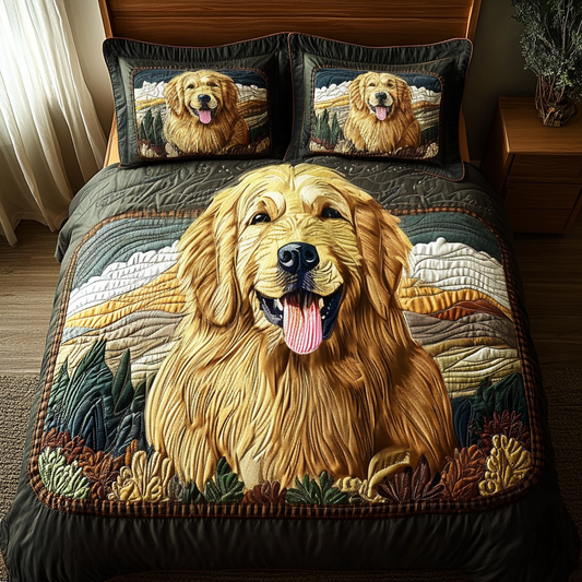 Retriever Magic 3-Piece Quilted Bedding Set NCU0DV5486