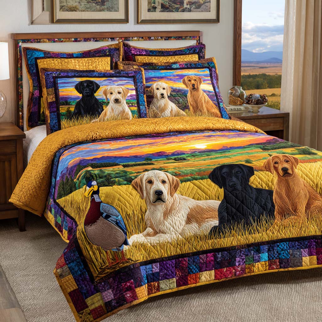 Retriever Spirit 3-Piece Quilted Bedding Set NCU0NT11511