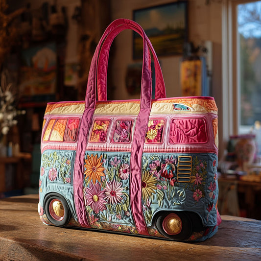 Retro Breeze Quilted Tote Bag NCU0PT8953