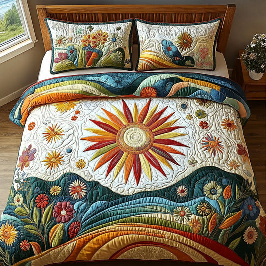 Retro Bloom 3-Piece Quilted Bedding Set NCU0PT5400