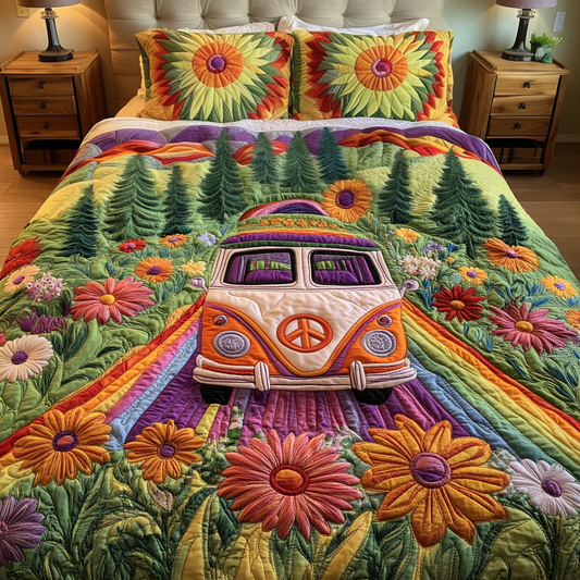 Retro Bloom 3-Piece Quilted Bedding Set NCU0VH5124