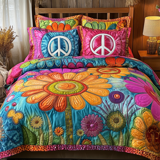 Retro Bloom 3-Piece Quilted Bedding Set NCU0VL2771