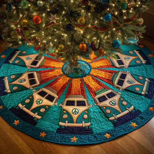 Retro Camper Starburst Quilted Tree Skirt NCU0XD1329