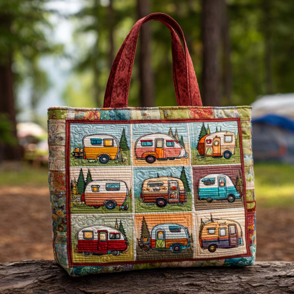 Retro Campers Quilted Tote Bag NCU0NT9390 – Vantique