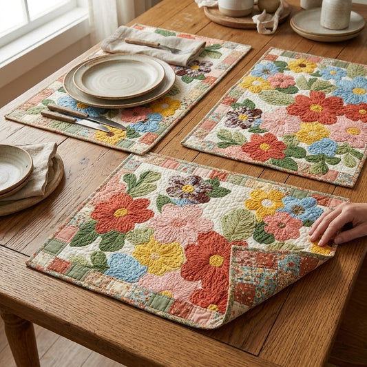 Retro Daisy Quilted Placemat NCU0VL3405