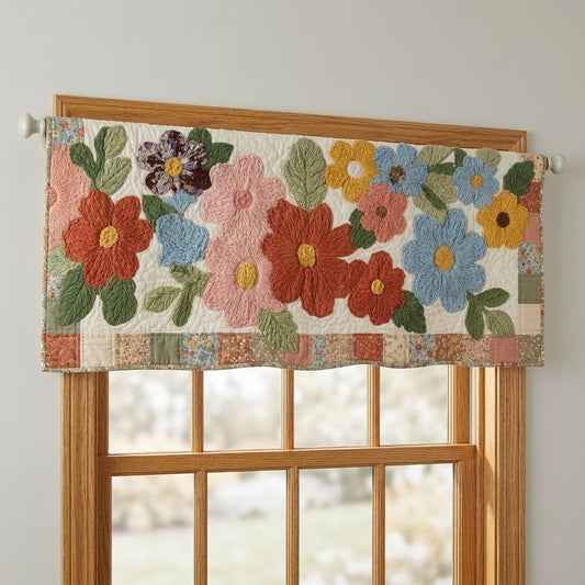 Retro Daisy Quilted Valance NCU0VL3405