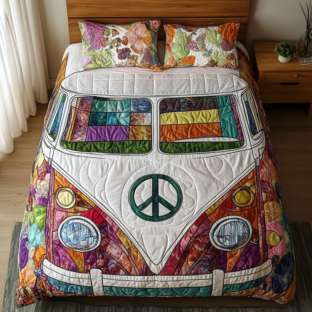 Retro Harmony 3-Piece Quilted Bedding Set NCU0PT4175